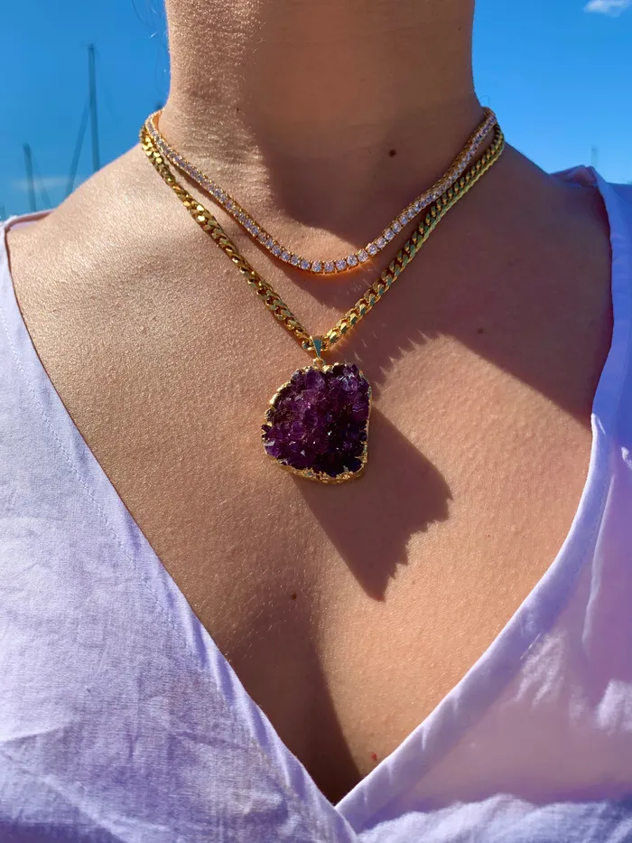 Amethyst Classic connector Crystal Haze Jewelry Earrings