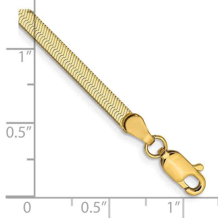 14K Yellow Gold 7 inch 3mm Silky Herringbone with Lobster Clasp Bracelet MDS Bracelets 14K Yellow Gold 7 inch 3mm Silky Herringbone with Lobster Clasp Bracelet MDS Bracelets
