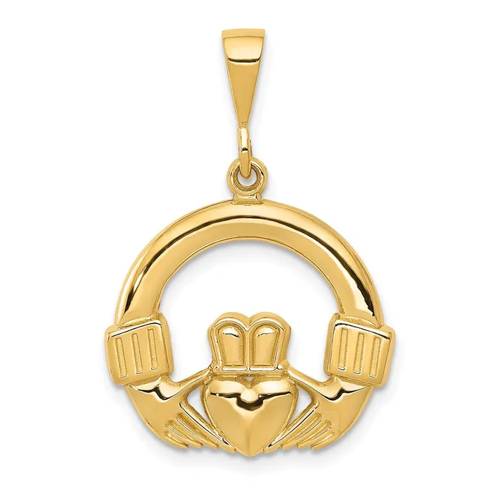 14k Yellow Gold Claddagh Pendant Goldia PreStyled Sets