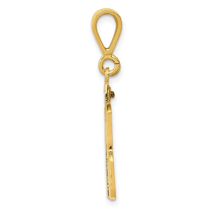14k Yellow Gold Medium Polished Number 18 Charm Goldia Charm Necklaces