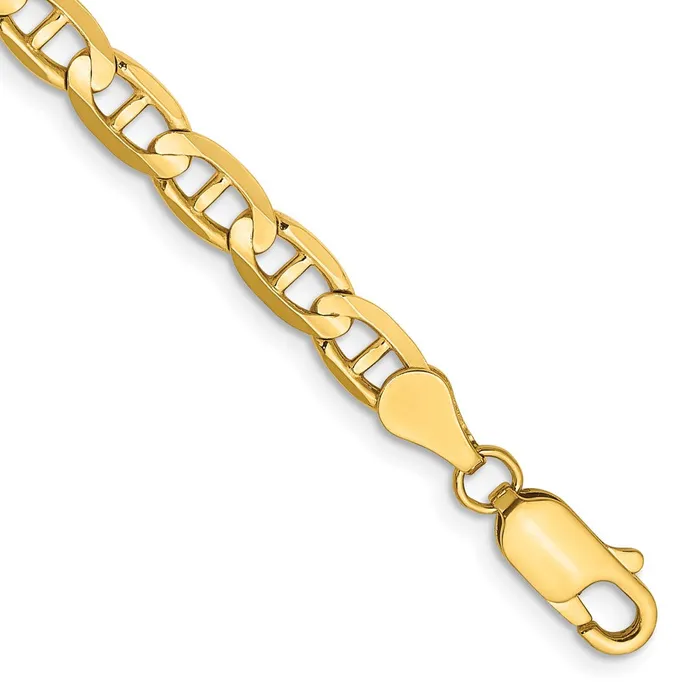 Bracelets MDS Solid 14K Yellow Gold 9 inch 45mm Concave Anchor with Lobster Clasp Chain Bracelet