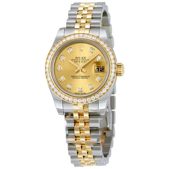 Bracelets Original Rolex Lady Datejust 26 Champagne Dial Stainless Steel and 18K Yellow Gold Jubilee Bracelet Automatic Watch 179383CDJ JMS always