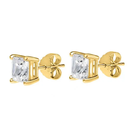 Earrings Original Maulijewels 025 Carat Natural Diamond GH SI1SI2 Princess Cut Women Stud Earrings In 14K Solid Yellow Gold With Secure Push Back JMS always