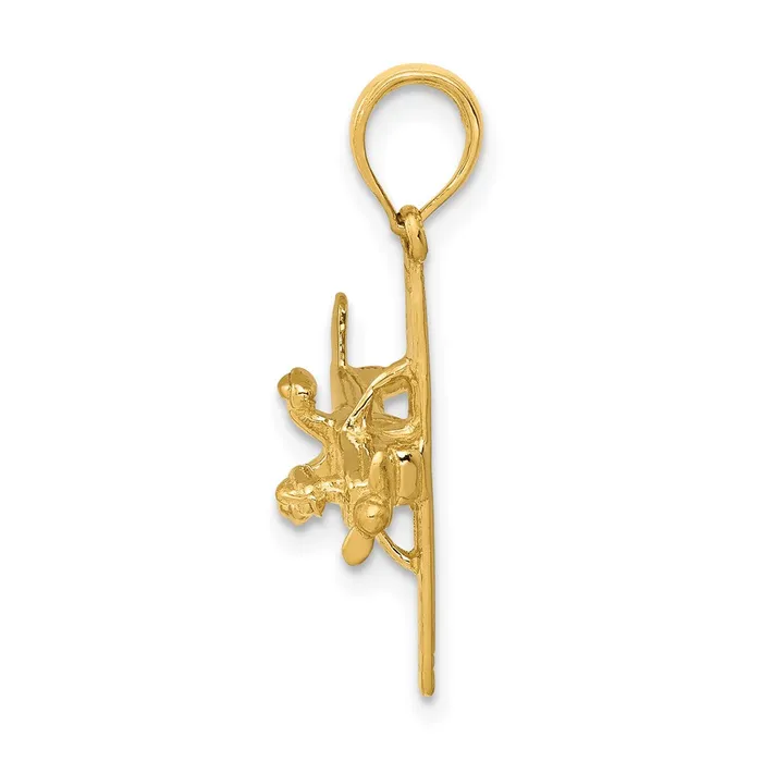 Goldia PreStyled Sets 14k Yellow Gold 3D HighWing Airplane Pendant