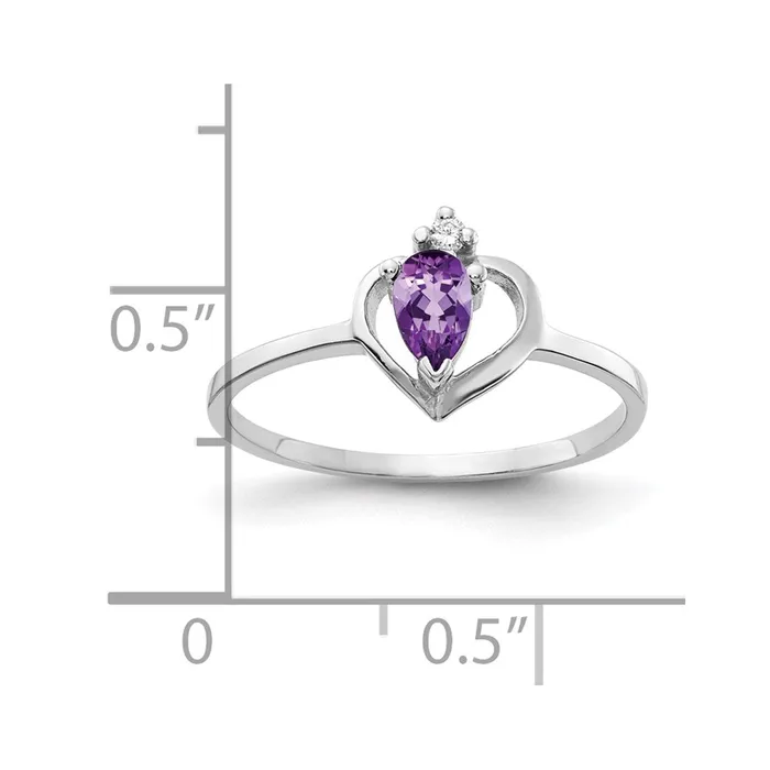 Goldia Rings 14k White Gold 5x3mm Pear Amethyst A Real Diamond ring