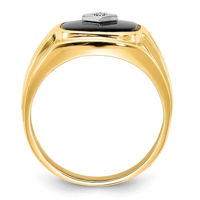 Goldia Rings Solid 14k Yellow Rhodium A Simulated CZ mens Ring