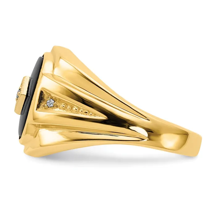 Goldia Rings Solid 14k Yellow Rhodium A Simulated CZ mens Ring
