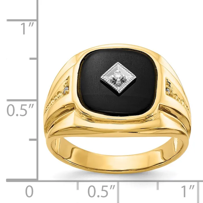 Goldia Rings Solid 14k Yellow Rhodium A Simulated CZ mens Ring