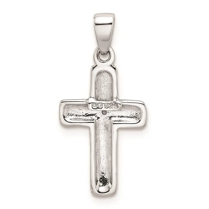 Necklaces Goldia Sterling Silver Rhodium Plated Diamond Cross Pendant