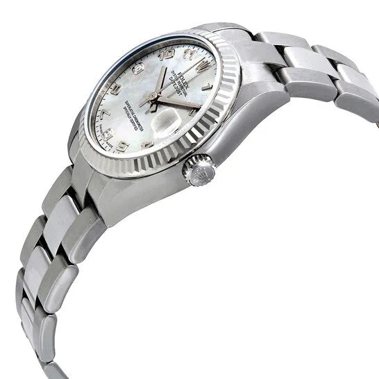 Original Rolex Datejust Lady 31 White Goldust Mother of Pearl Dial Stainless Steel Oyster Bracelet Automatic Watch 178274WGDMADO JMS always Bracelets