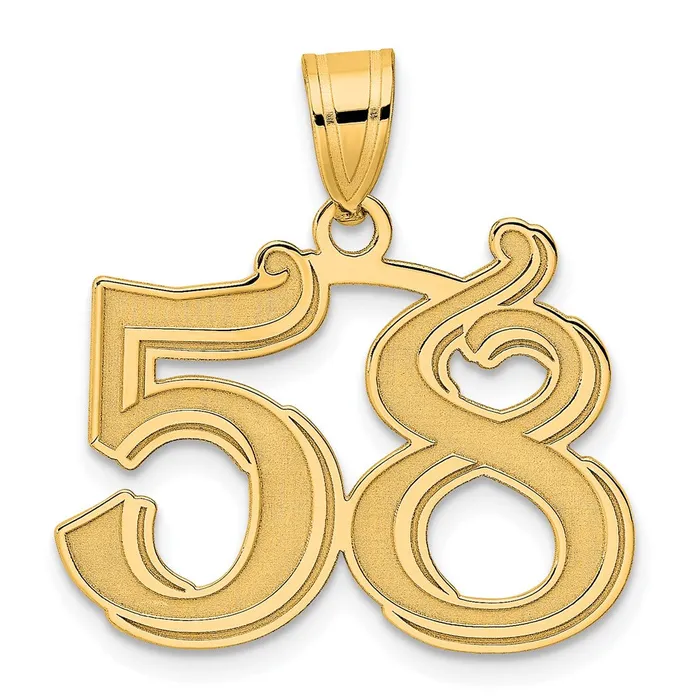 PreStyled Sets Goldia 14k Yellow Gold Polished Etched Number 58 Pendant
