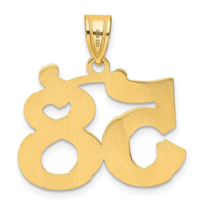 PreStyled Sets Goldia 14k Yellow Gold Polished Etched Number 58 Pendant