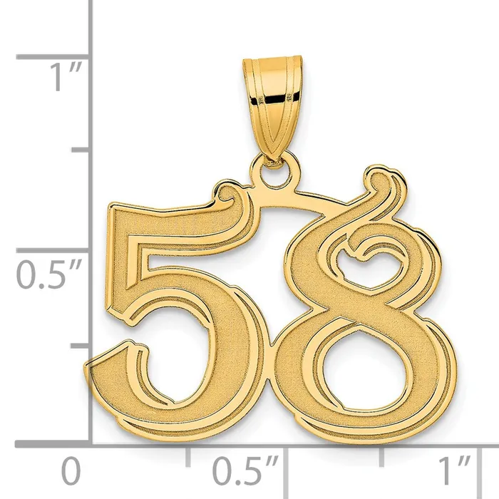 PreStyled Sets Goldia 14k Yellow Gold Polished Etched Number 58 Pendant