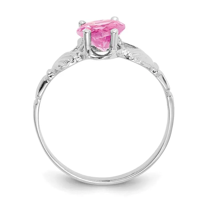 Rings Goldia 14k White Gold October CZ Birthstone Claddagh Ring
