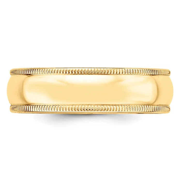 Rings Goldia Solid 18K Yellow Gold 6mm Light Weight Milgrain Half Round MensWomens Wedding Band Ring Size 105 Rings Goldia Solid 18K Yellow Gold 6mm Light Weight Milgrain Half Round MensWomens Wedding Band Ring Size 105