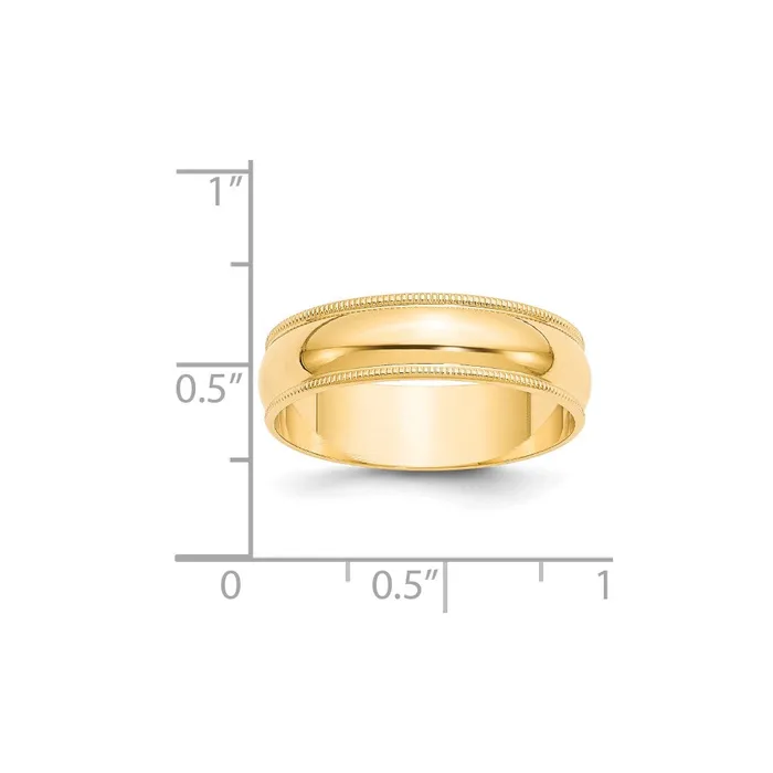 Rings Goldia Solid 18K Yellow Gold 6mm Light Weight Milgrain Half Round MensWomens Wedding Band Ring Size 105 Rings Goldia Solid 18K Yellow Gold 6mm Light Weight Milgrain Half Round MensWomens Wedding Band Ring Size 105