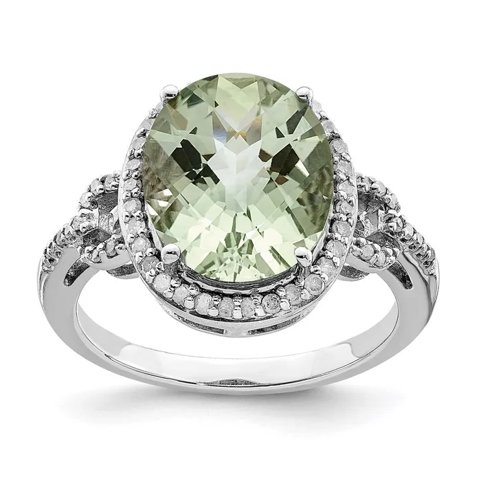 Rings Goldia Sterling Silver Rhodium Diamond u0026 CheckerCut Green Quartz Ring Rings Goldia Sterling Silver Rhodium Diamond u0026 CheckerCut Green Quartz Ring