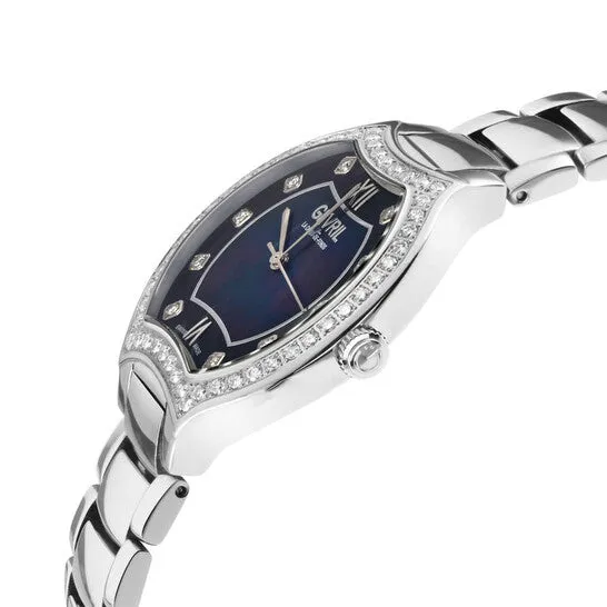 Watches JMS always Original Gevril Lugano Diamond Mother of Pearl Dial Ladies Watch 11247B