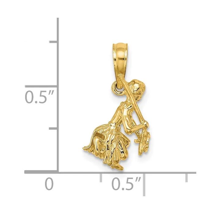 14K 3D Island Warrior Dance Charm TreasureFineJewelers Charm Necklaces