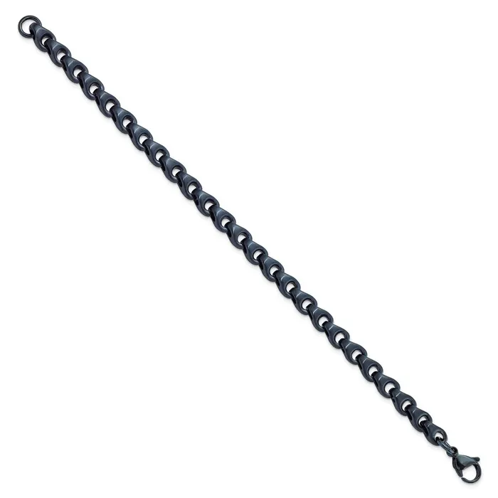 Bracelets TreasureFineJewelers Chisel Stainless Steel Brushed Dark GreyBlue IPplated 575mm 85 inch Bracelet