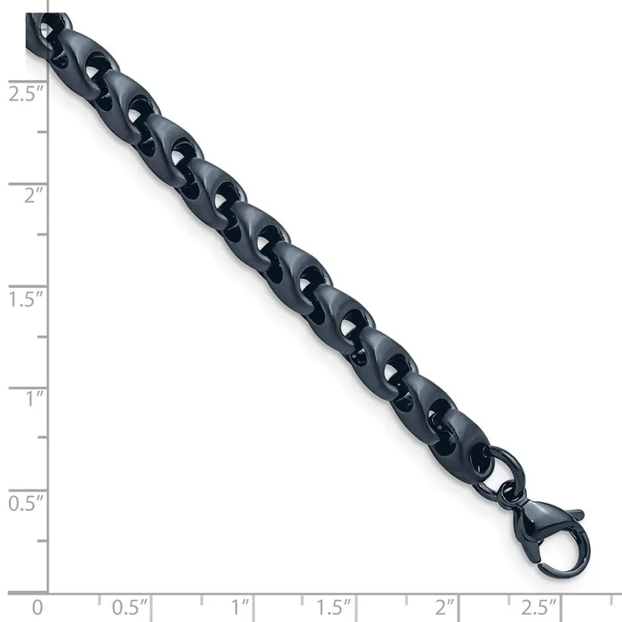 Bracelets TreasureFineJewelers Chisel Stainless Steel Brushed Dark GreyBlue IPplated 575mm 85 inch Bracelet