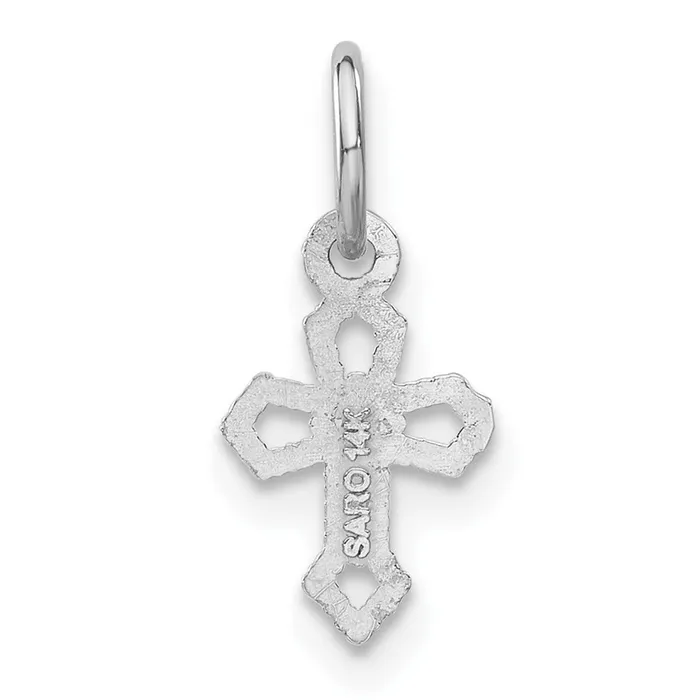 Charm Necklaces TreasureFineJewelers 14k White Gold Passion Cross Charm