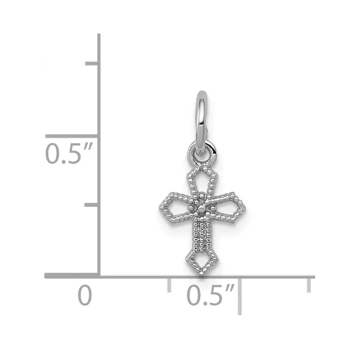 Charm Necklaces TreasureFineJewelers 14k White Gold Passion Cross Charm