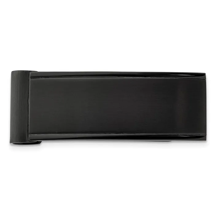 Chisel Stainless Steel Brushed and Polished Black IPplated Money Clip TreasureFineJewelers Bracelets