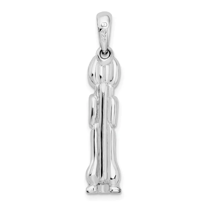 Necklaces Sterling Silver Polished 3D Marco Island Cat Pendant TreasureFineJewelers