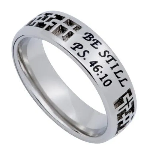 Rings PSALM 4610 BE STILL Jewelry Bible Verse Cross Ring For Girls 316L Stainless Steel North Arrow Shop Rings PSALM 4610 BE STILL Jewelry Bible Verse Cross Ring For Girls 316L Stainless Steel North Arrow Shop