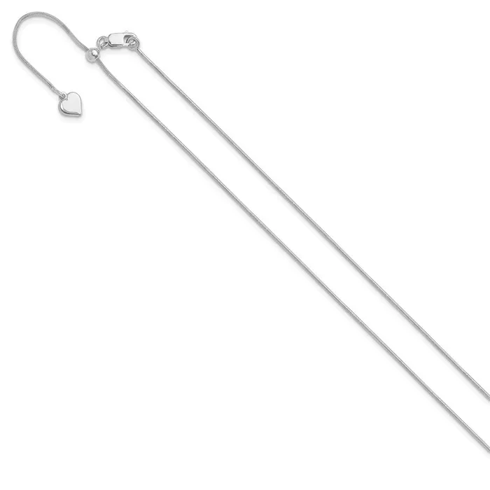 Rings Sterling Silver Adjustable 95mm Snake Chain TreasureFineJewelers