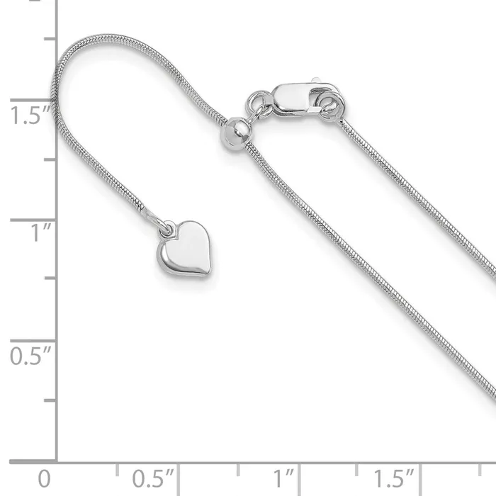 Rings Sterling Silver Adjustable 95mm Snake Chain TreasureFineJewelers