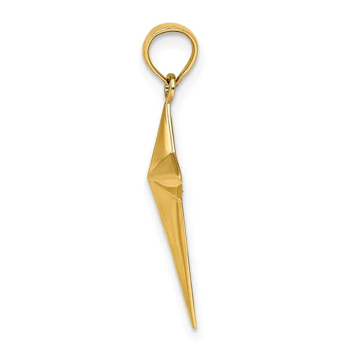 TreasureFineJewelers 14K 2D Polished Triangle Tipped Cross Charm Charm Necklaces