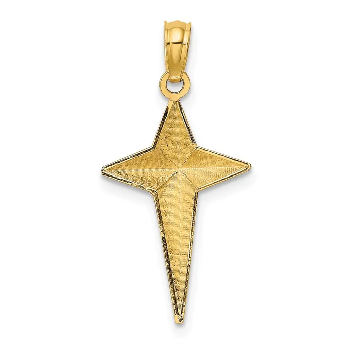 TreasureFineJewelers 14K 2D Polished Triangle Tipped Cross Charm Charm Necklaces