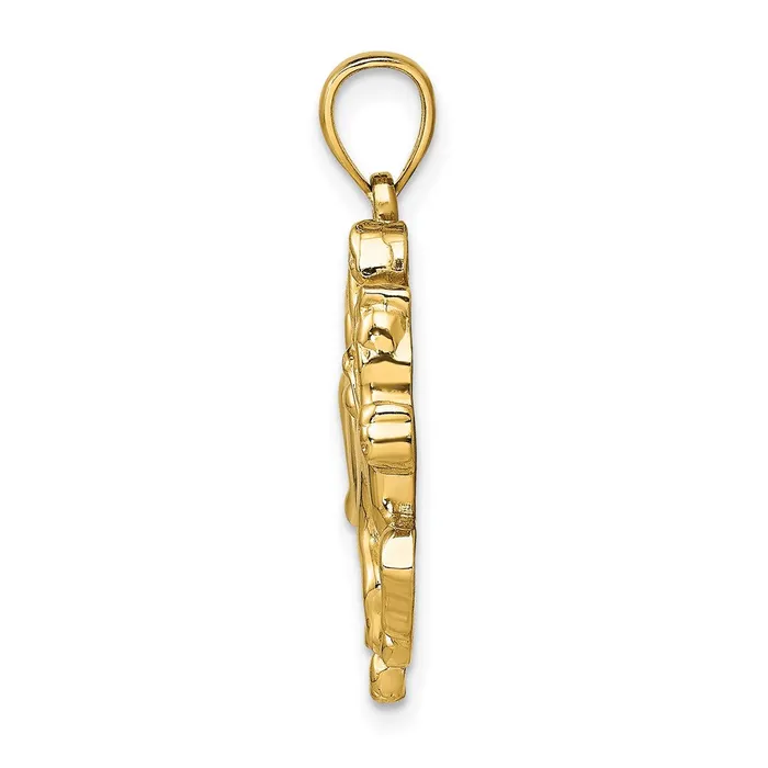 TreasureFineJewelers 14K Jockey on Horse Charm Charm Necklaces