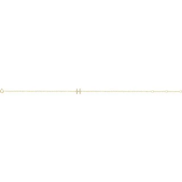 TreasureFineJewelers Bracelets 14K Yellow 06 CTW Diamond Initial H 67 Bracelet