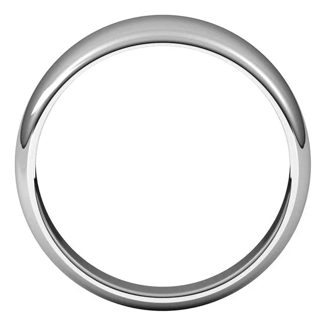 TreasureFineJewelers Rings 10K White Gold 8 mm Half Round Tapered Wedding Band