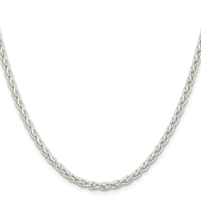 TreasureFineJewelers Rings Sterling Silver 37mm Round Spiga Chain