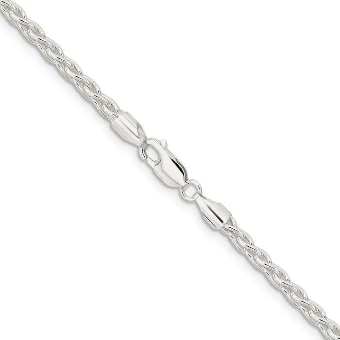 TreasureFineJewelers Rings Sterling Silver 37mm Round Spiga Chain