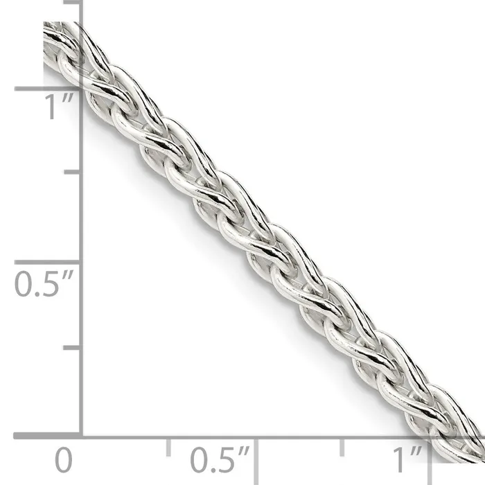 TreasureFineJewelers Rings Sterling Silver 37mm Round Spiga Chain