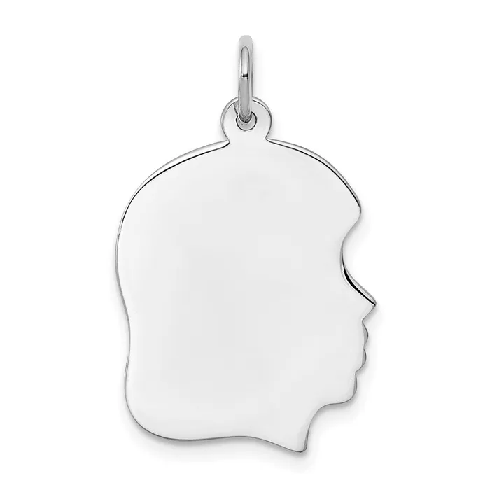 TreasureFineJewelers Rings Sterling Silver Rhodplate Eng Girl Polish FrontSatin Back Disc Charm TreasureFineJewelers Rings Sterling Silver Rhodplate Eng Girl Polish FrontSatin Back Disc Charm