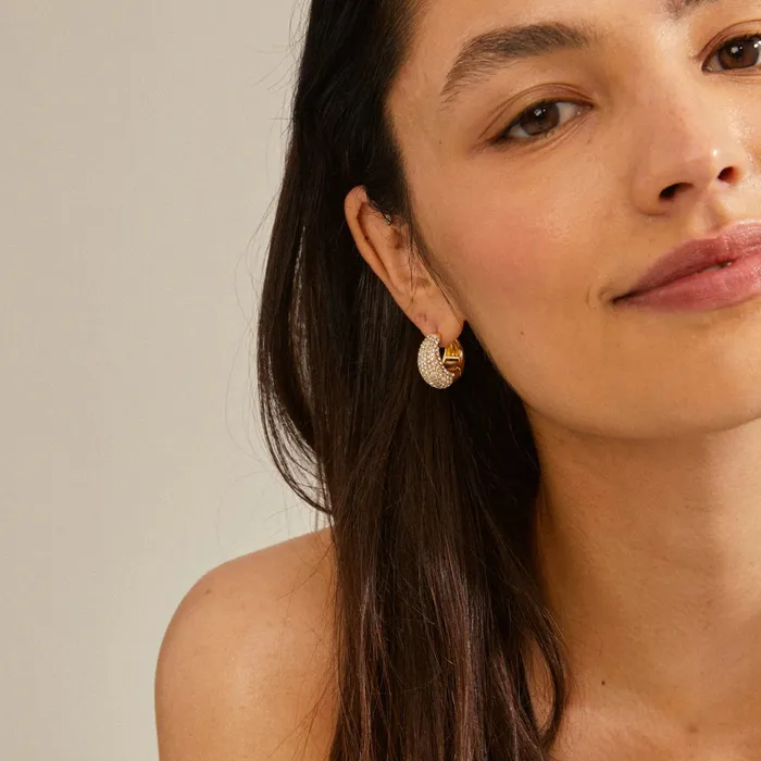 Naomi Gold Plated Crystal Hoops Pilgrim PreStyled Sets