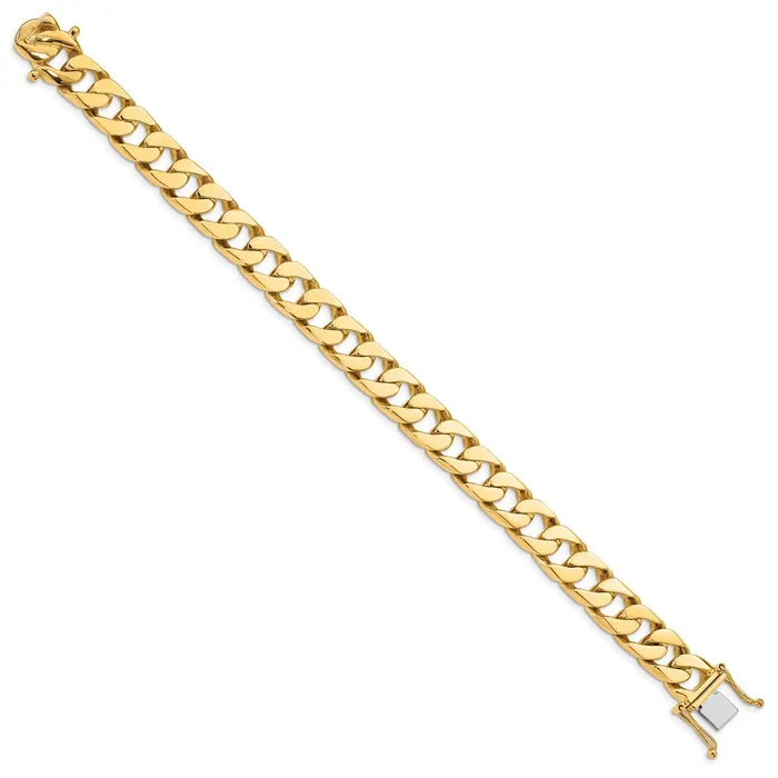 14K 106mm Handpolished Flat Beveled Curb Link BraceletWBCLK1348 WB Choice Jewelry Bracelets