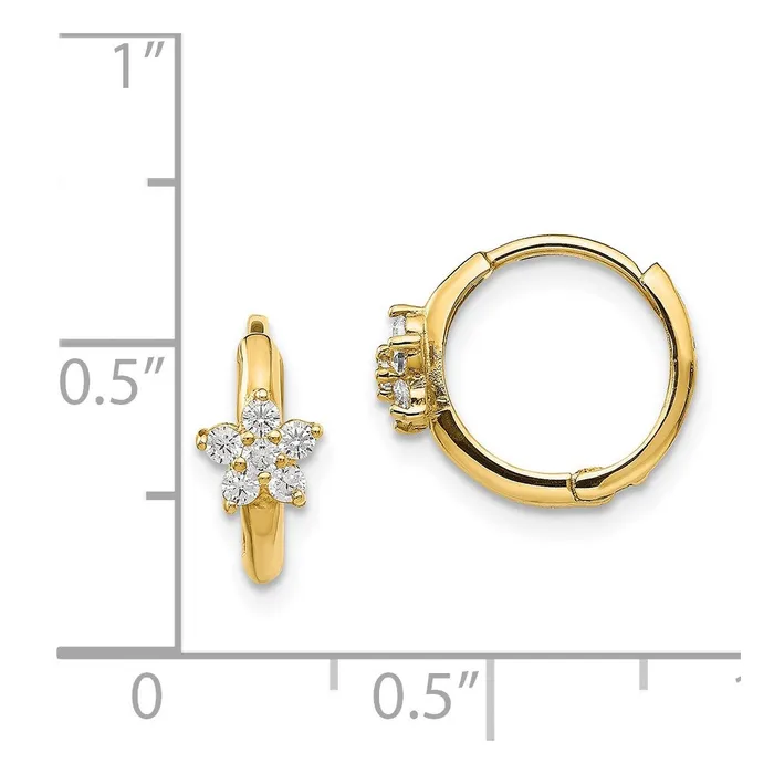 14k Madi K CZ Childrens Flower Hinged Hoop EarringsWBCGK788 WB Choice Jewelry Earrings