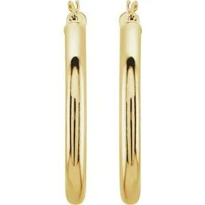14K Yellow 30 mm Tube Hoop Earrings20826163875PSTWBC WB Choice Jewelry Earrings