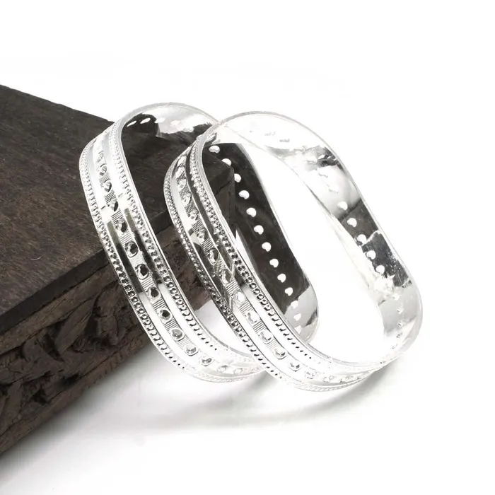 Bracelets Indian Real Sterling Silver Women Bangles Bracelet Kangan Pair Karizma Jewels