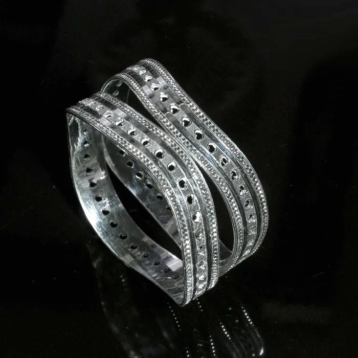 Bracelets Indian Real Sterling Silver Women Bangles Bracelet Kangan Pair Karizma Jewels