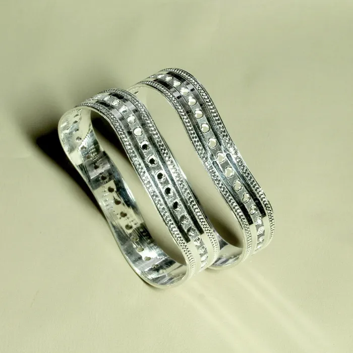 Bracelets Indian Real Sterling Silver Women Bangles Bracelet Kangan Pair Karizma Jewels