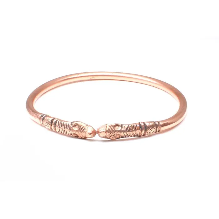 Bracelets Karizma Jewels Snake Face Round Copper Bangle Bracelet Kada 59 cm