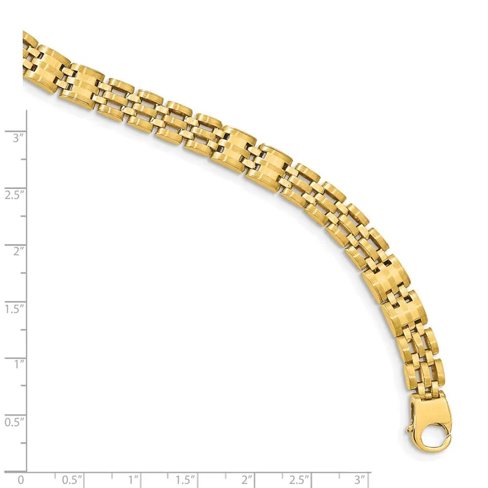 Bracelets WB Choice Jewelry 14k Satin and Polished Mens Link BraceletWBCGB26385
